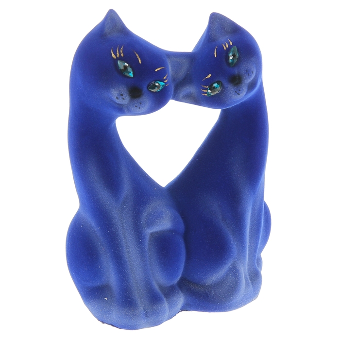 Копилка "Коты Поцелуй" флок, синяя