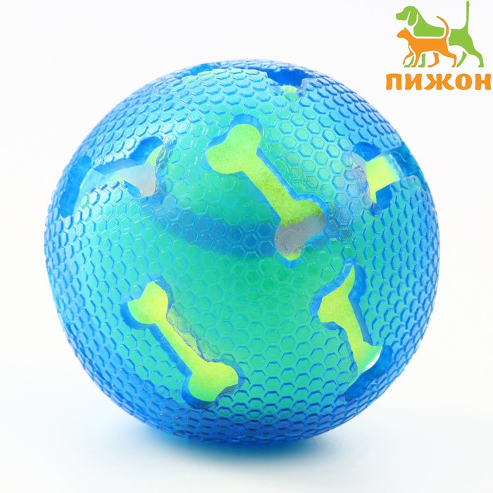 Мяч для собак Двойное удовольствие, TPR+войлочный мяч, 7,6 см