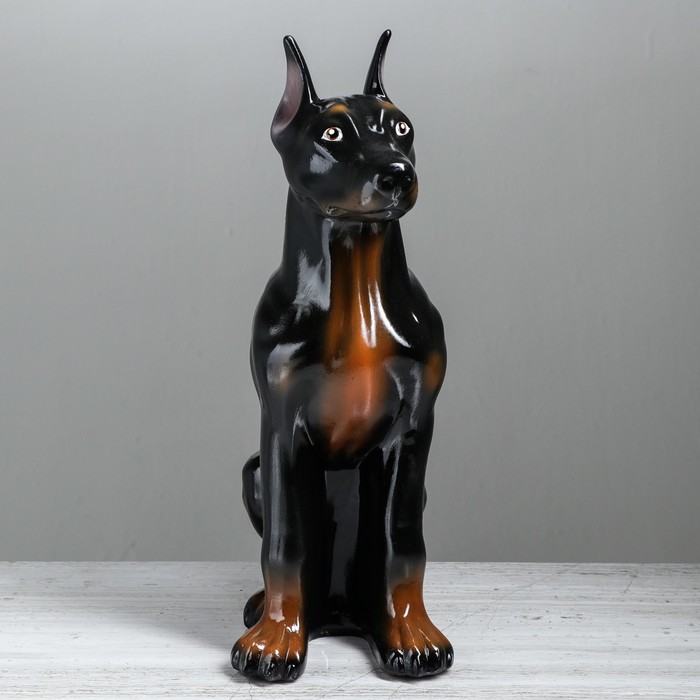 Копилка-сувенир "Доберман" глянец, чёрная
