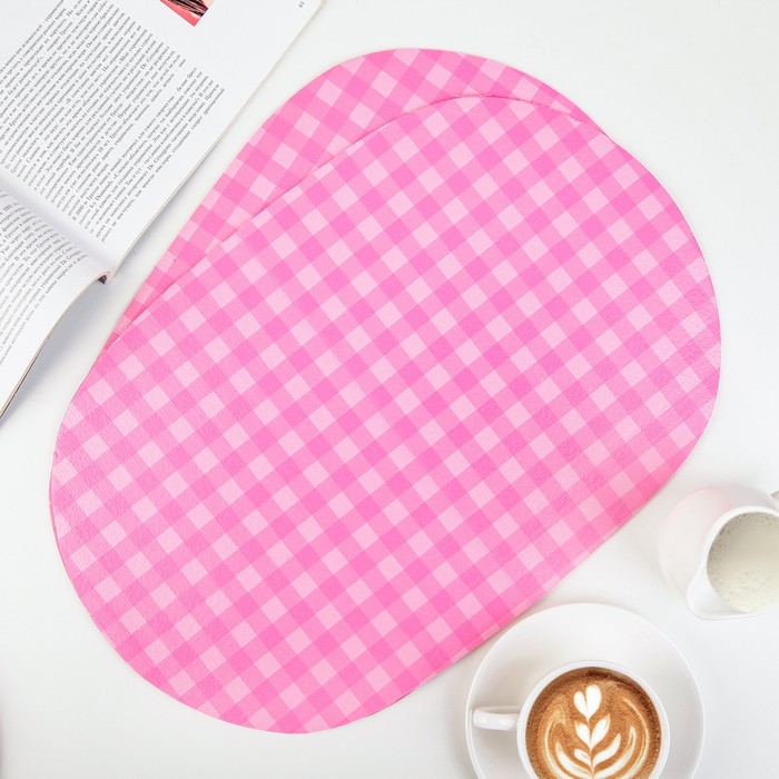 Набор салфеток на стол 29х43 см "Клетка", 2 шт, цвет МИКС