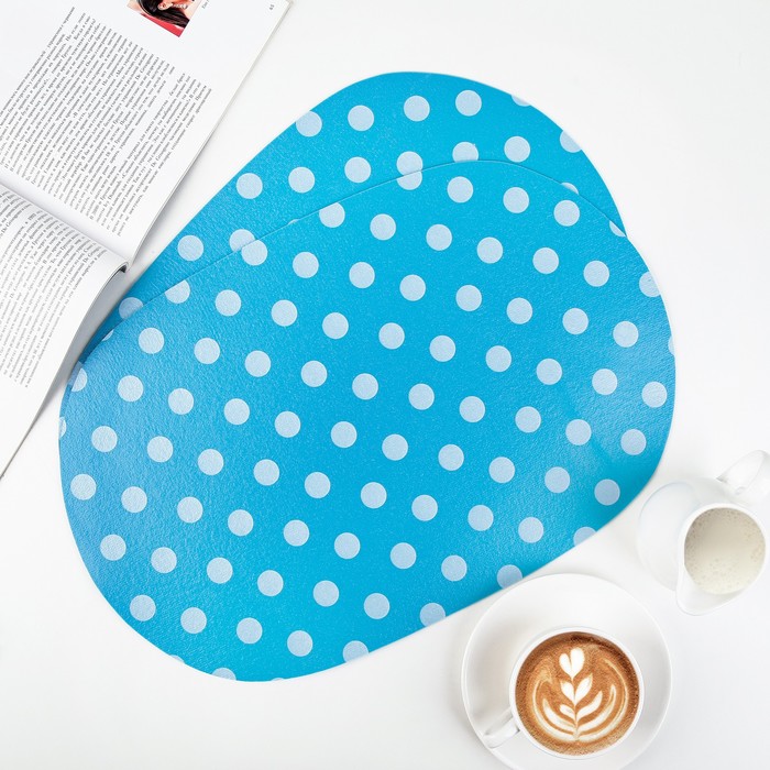 Набор салфеток на стол 29х43 см "Горох", 2 шт, цвет МИКС