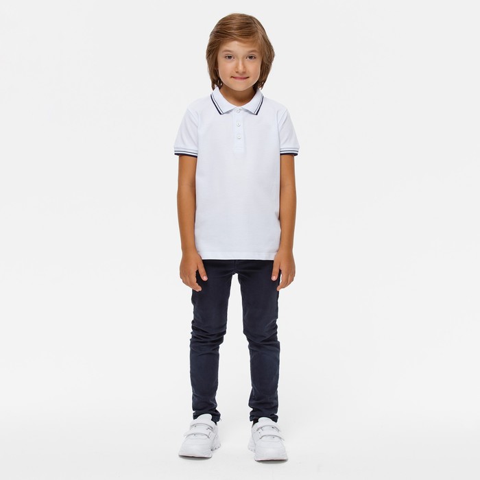 Джемпер-поло для мальчика, рост 134 см, цвет белый