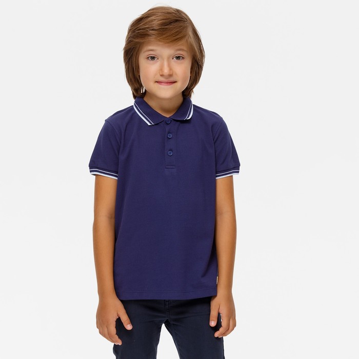 Джемпер-поло для мальчика, рост 152 см, цвет тёмно-синий