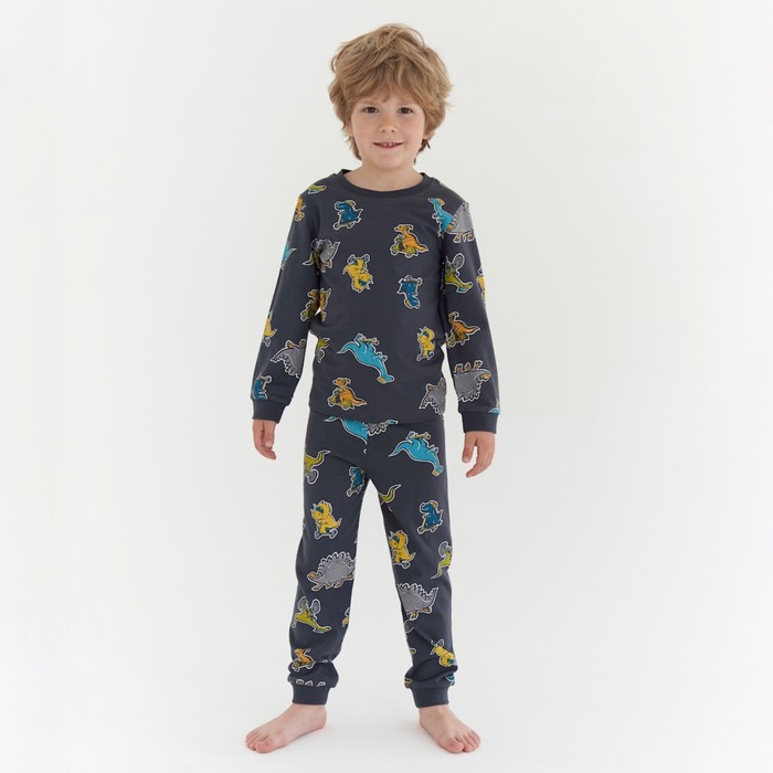 Пижама для мальчика, рост 116 см, цвет тёмно-серый