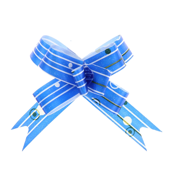 Бант-бабочка №1,2 "Капли дождя", цвет синий