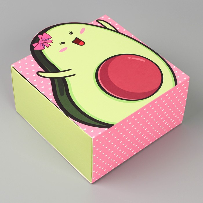 коробка складная снегурочка 15 х 15 х 8 см дарите счастье Коробка подарочная складная, упаковка, «Авокадо», 15 х 15 х 8 см