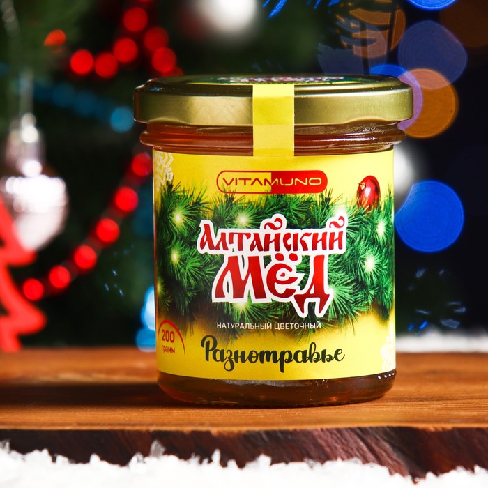 

Новогодний мёд Алтайский Разнотравье Vitamuno, ветка, 200 г