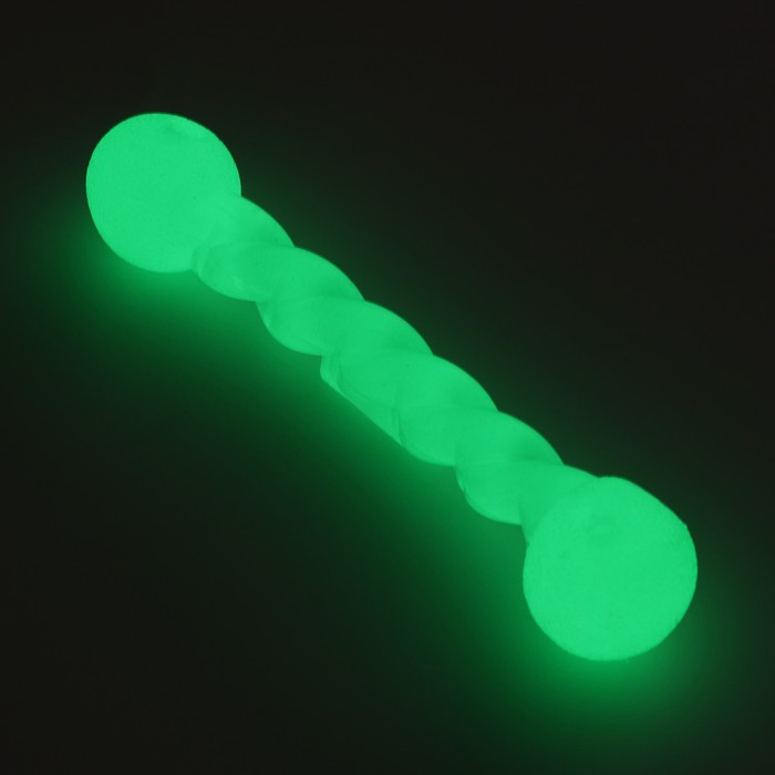 Игрушка для собак "Плетенка", светящаяся в темноте на канате, 18 см