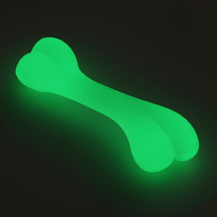 Игрушка для собак "Косточка", светящаяся в темноте, 11 см