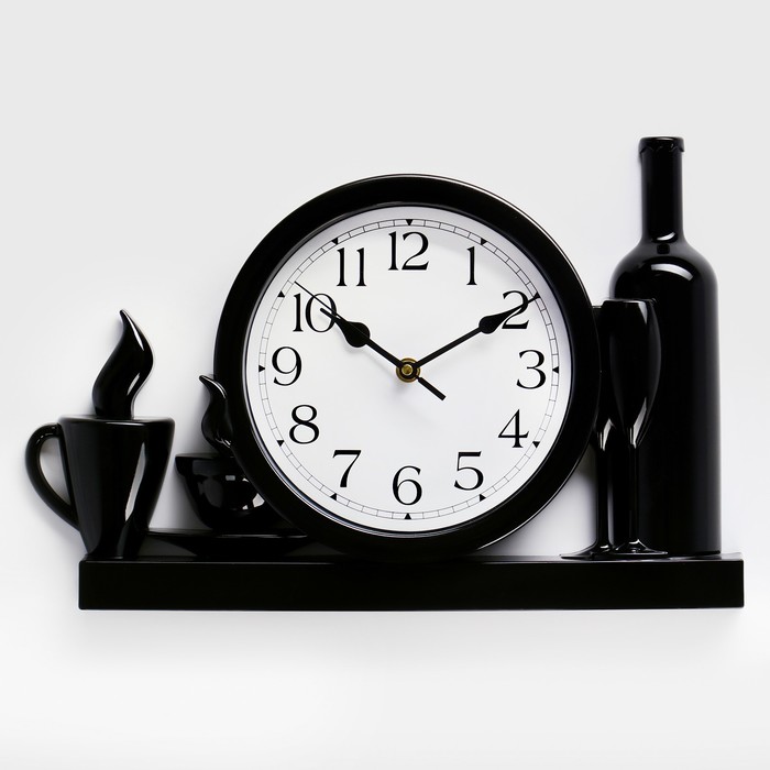 Часы настенные, серия: Кухня Вино или кофе?, плавный ход, 26.5 х 40.5 см, циферблат 20 см