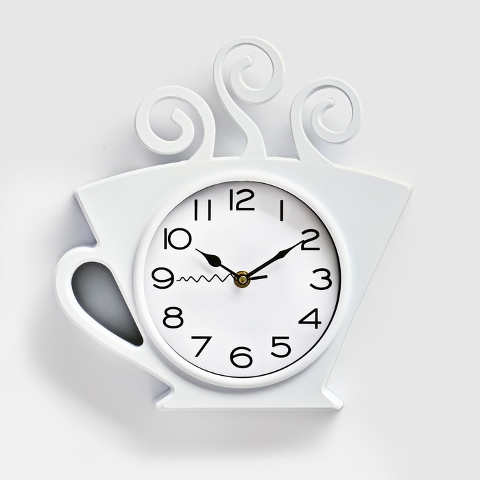 Часы настенные, серия: Кухня, Чашка кофе, плавный ход, 30 х 28.5 см, циферблат 16 см