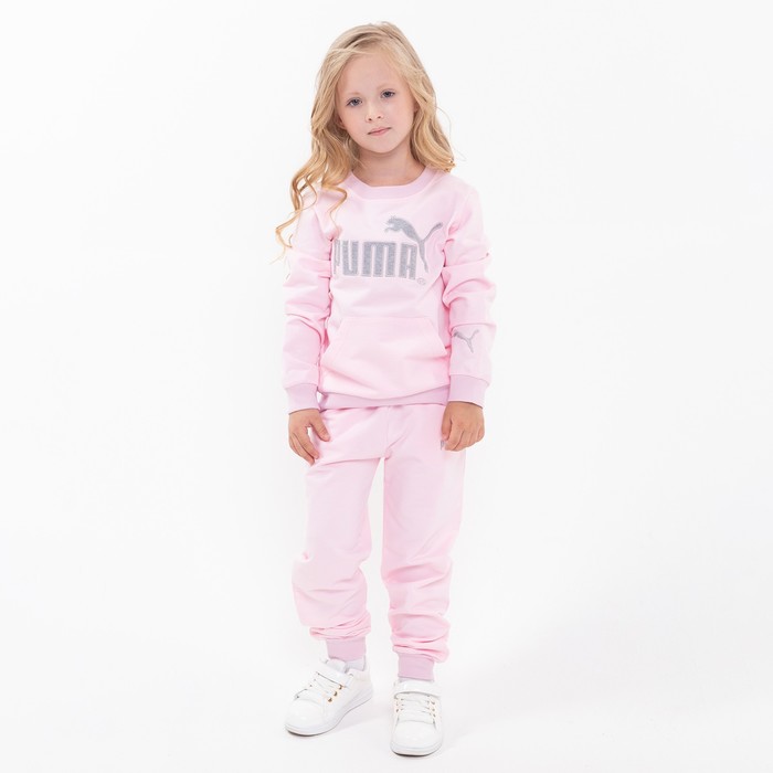 Костюм для девочки PUMA (свитшот, брюки), цвет розовый, рост 98 см (3 года) костюм для девочки puma свитшот брюки цвет розовый рост 104 см 4 года
