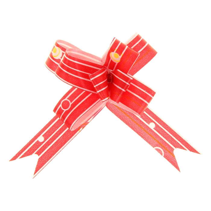 Бант-бабочка №1,2 "Капли дождя", цвет красный