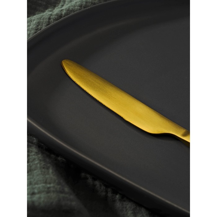 фото Нож столовый из нержавеющей стали magistro «оску стандарт», длина 21,3 см, цвет золотой