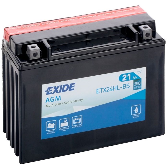 

Аккумуляторная батарея Exide 21 Ач ETX24HL-BS, обратная полярность