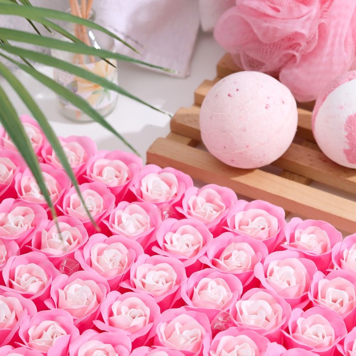 Розы мальные бело-розовые, набор 81 шт