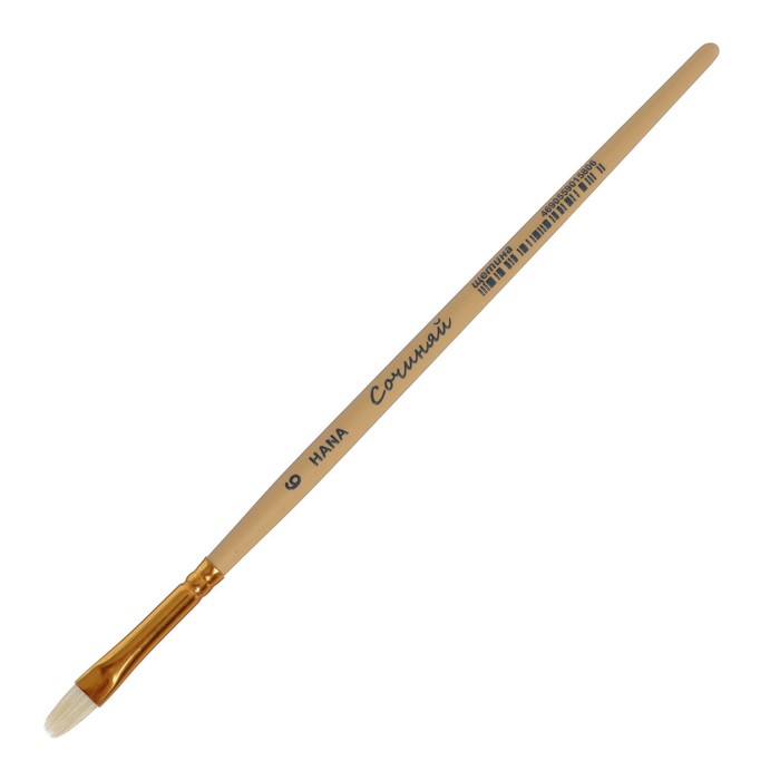 Кисть Щетина овальная, HANA Сочиняй № 6 (длина волоса 10 мм), короткая ручка матовая