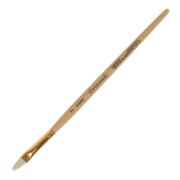 Кисть Щетина овальная, HANA Сочиняй № 7 (длина волоса 11 мм), короткая ручка матовая