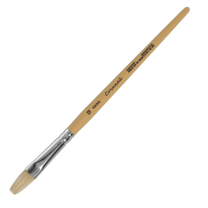 Кисть Щетина плоская, HANA Сочиняй № 12 (длина волоса 21 мм), короткая ручка матовая