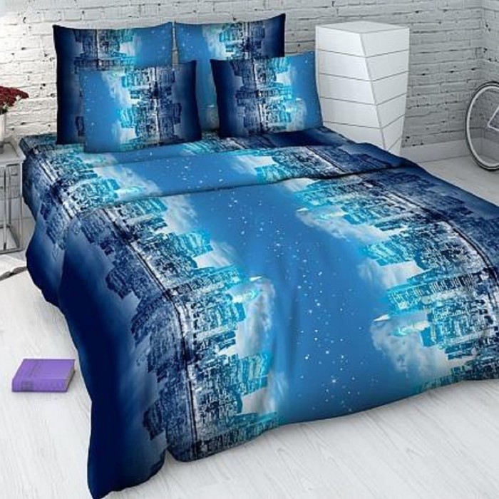 Постельное бельё 1,5 сп "Василиса: Сан-Франциско", 215х145см, 214х150см, 70х70см - 2 шт