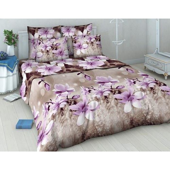 Постельное бельё 2 сп "Василиса: Магнолия", 215х175см, 220х200см, 70х70см - 2 шт