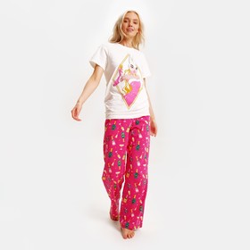 Пижама новогодняя женская (футболка и брюки) KAFTAN Girl, размер 40-42 Ош