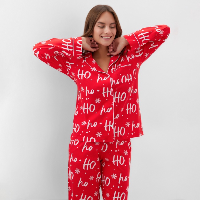 

Пижама новогодняя женская (рубашка и брюки) KAFTAN ХоХо, размер 52-54