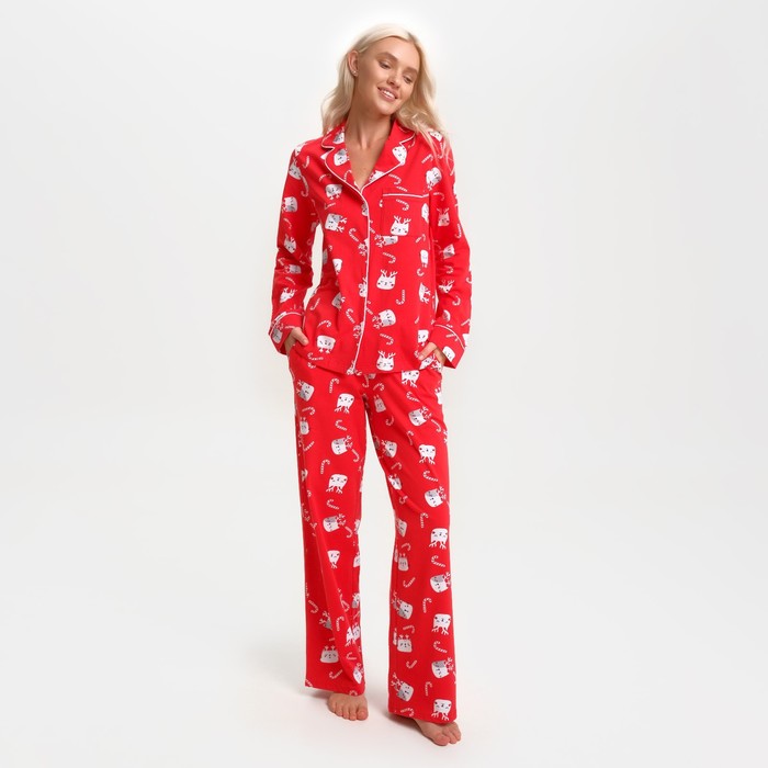 

Пижама новогодняя женская (рубашка и брюки) KAFTAN Cats, размер 44-46