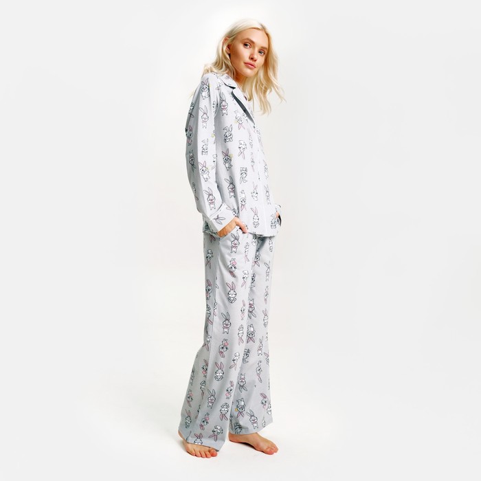 

Пижама новогодняя женская (рубашка и брюки) KAFTAN «Зайчик», размер 48-50