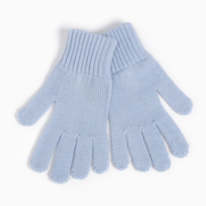 Перчатки одинарные детские, цвет голубой, размер 16 (9-12 лет) перчатки детские цвет синий размер 16 7 10 лет