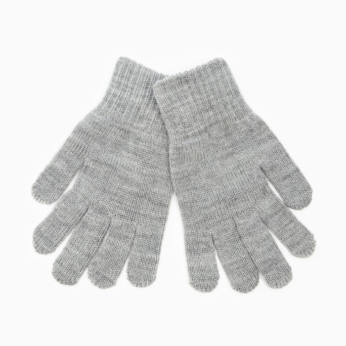 Перчатки одинарные детские, цвет светло-серый, размер 14 (7-9 лет) перчатки одинарные детские цвет баклажан размер 16 9 12 лет