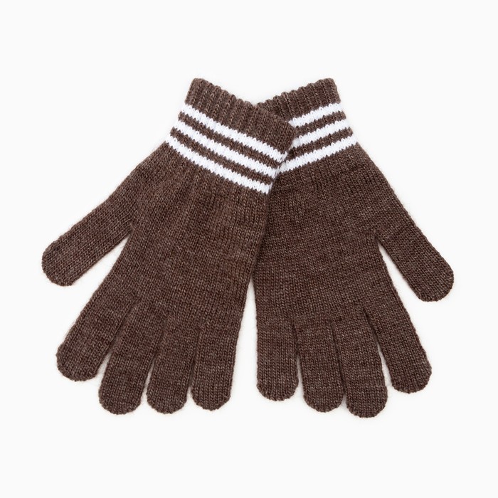 Перчатки одинарные детские, цвет коричневый, размер 14 (7-9 лет) перчатки одинарные детские цвет баклажан размер 16 9 12 лет
