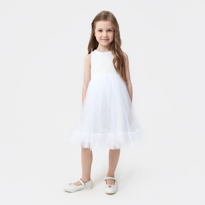 Платье для девочки MINAKU: PartyDress цвет белый, рост 110 платье для девочки minaku цвет зеленый рост 110