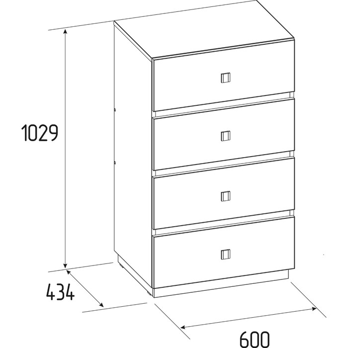 

Комод Neo 45, 600 × 434 × 1029 мм, цвет дуб табачный craft / чёрный