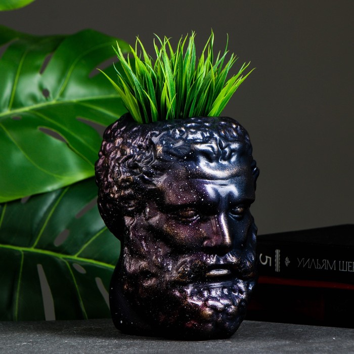 

Кашпо - органайзер "Голова Геракла" синий космос, 17см