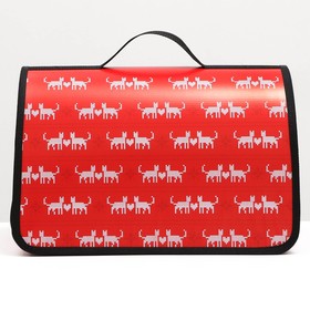 

Сумка-переноска для животных каркасная "Новогодняя", красная 45х25х30 см