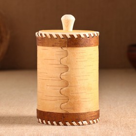 

Туес "Заяц в лесу", 10х10х18 см,береста