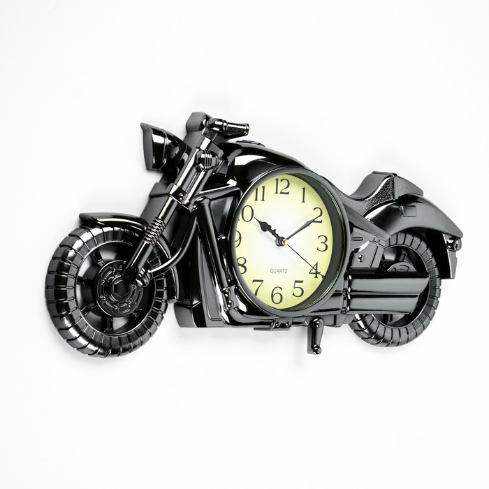 фото Часы настенные, серия: транспорт, "байк", дискретный ход, 1аа, d-12.5 см, 45 х 22 см