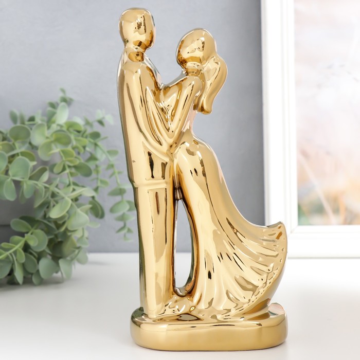 Сувенир керамика Влюблённые золото 22х10х6,5 см
