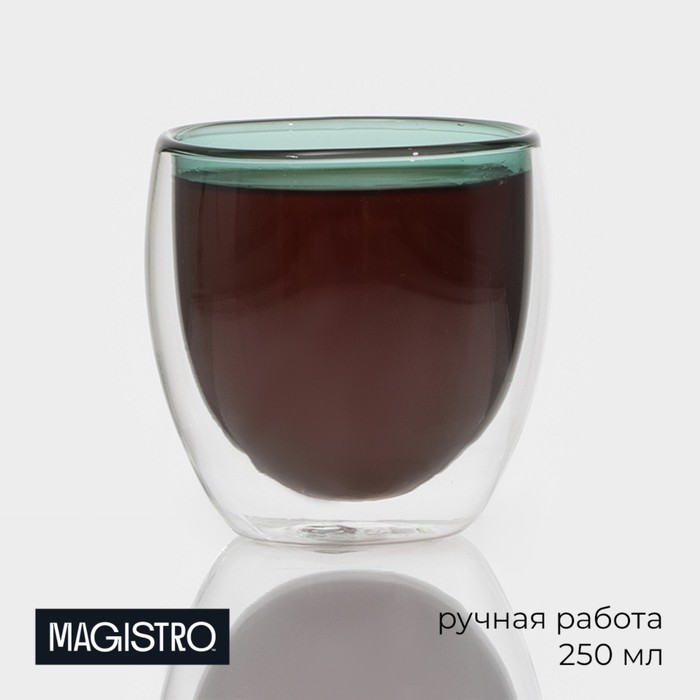

Стакан стеклянный с двойными стенками Magistro «Дуо», 250 мл, 8,5×9 см