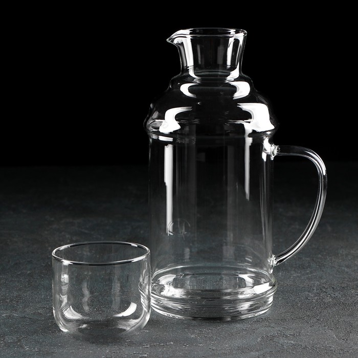 Кувшин стеклянный Magistro «Жакоб», 2 л, стакан в комплекте стеклянный стакан gipfel luminossi 7164 0 2 л