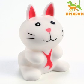 Игрушка пищащая "Кот" для собак,белая, 8,5 см