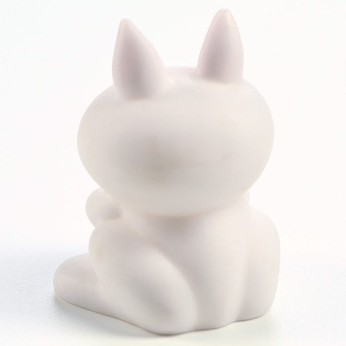 Игрушка пищащая "Кот" для собак,белая, 8,5 см