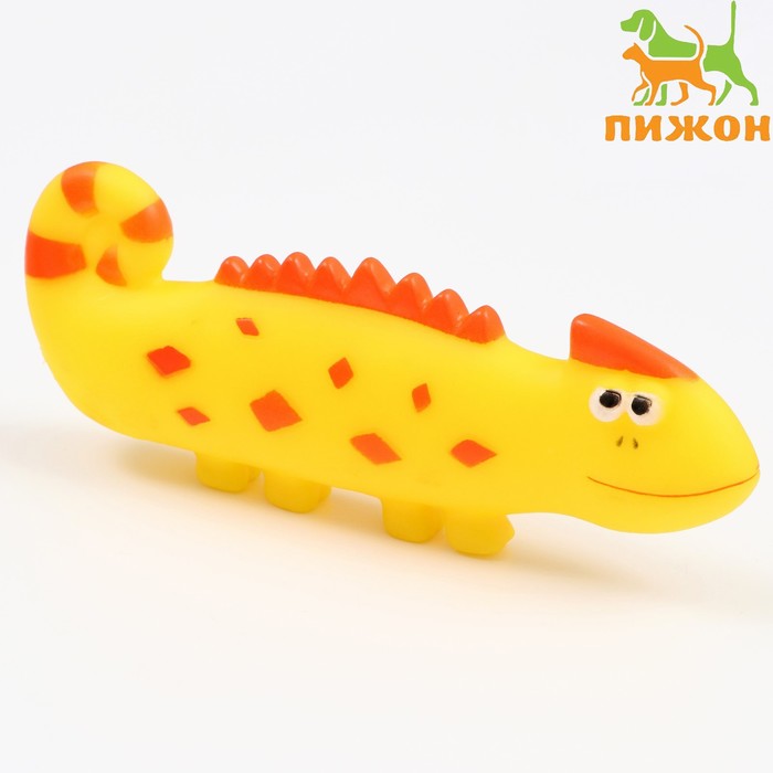 

Игрушка пищащая "Хамелеон" для собак, 19 см, жёлтая
