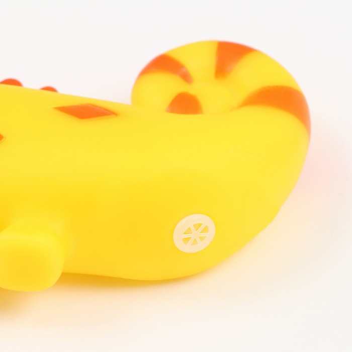 Игрушка пищащая "Хамелеон" для собак, 19 см, желтая