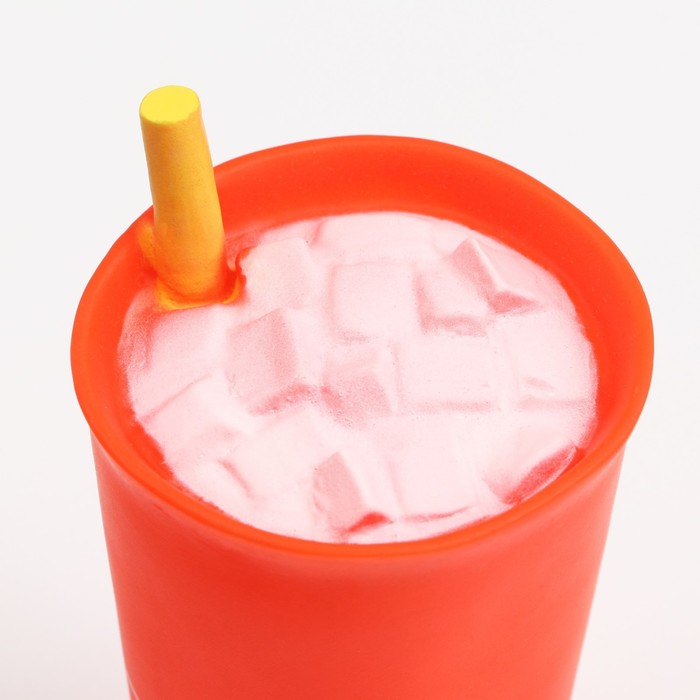Игрушка пищащая "Мороженое в стакане" для собак, 13 х 7 см, красная
