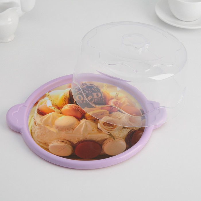 Тортовница 20 см "Десерт", цвет МИКС