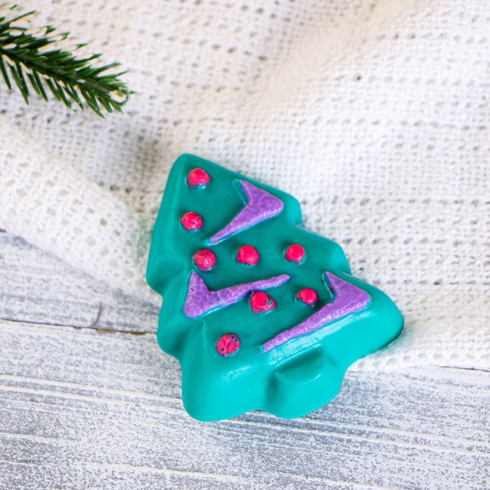 

Фигурное мыло "Елка с шарами" зеленая, 54гр