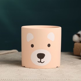 

Горшок "Мишки" персиковый, 11х11х11см