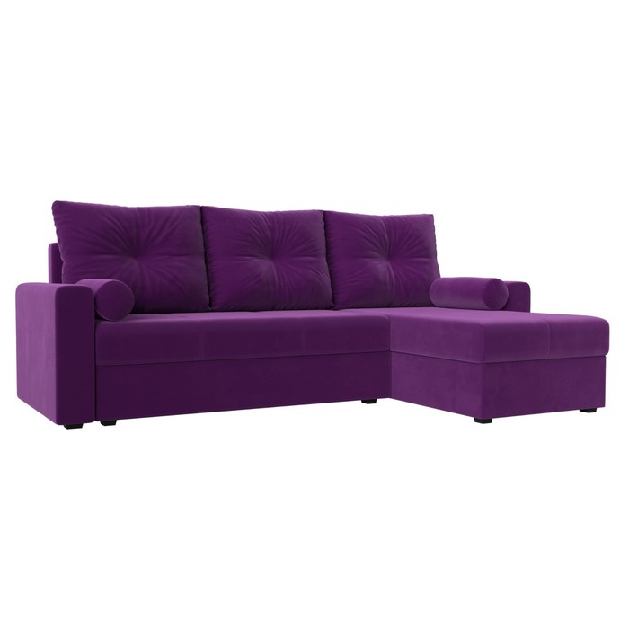 Угловой диван «Верона Лайт», еврокнижка, правый угол, микровельвет, цвет фиолетовый угловой диван верона лайт еврокнижка правый угол микровельвет цвет фиолетовый